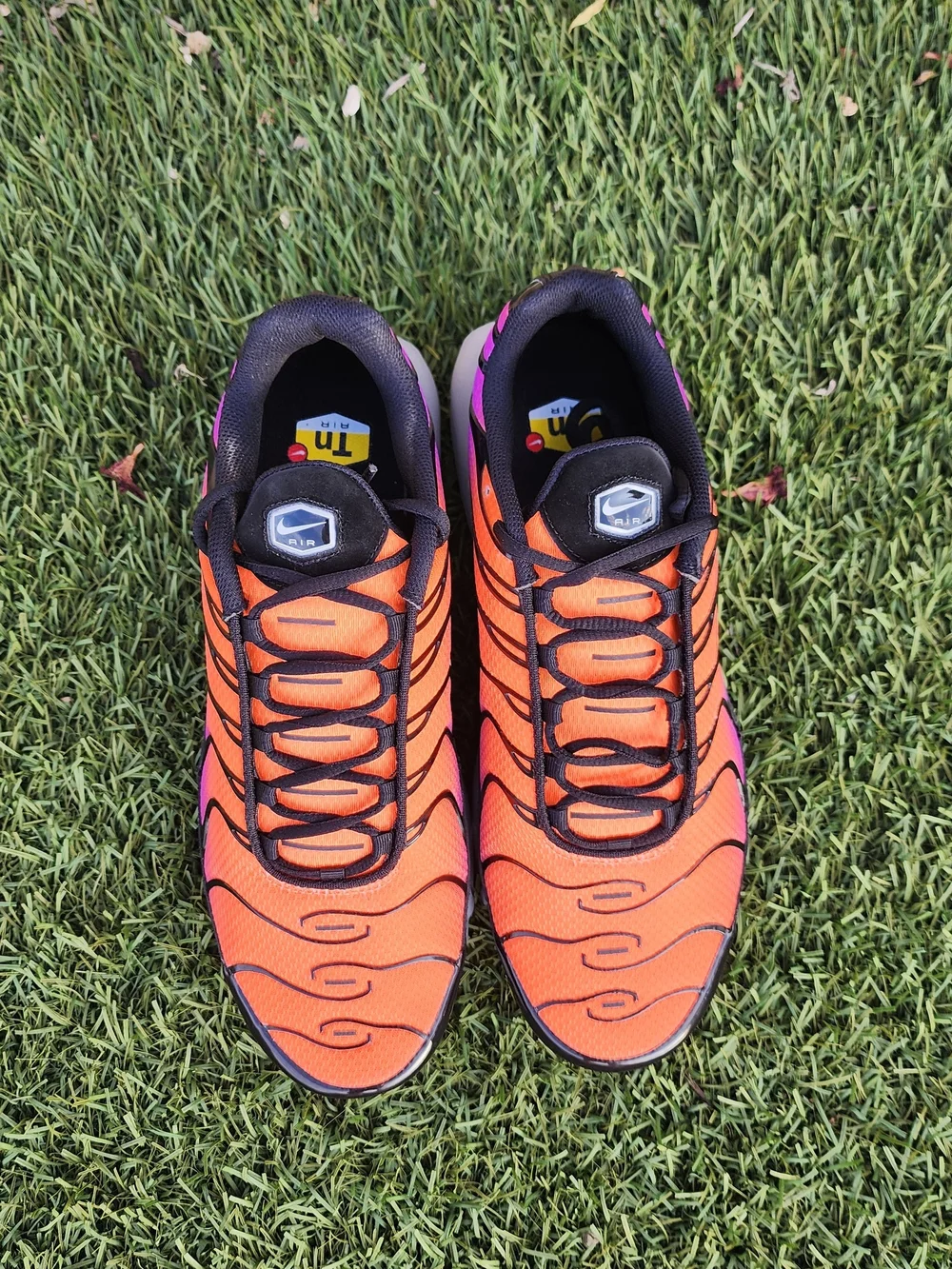 Nike Air Max Plus TN Gradient Flame Running Shoes - Purple Orange Pink Yellow - Picture 7 of 8